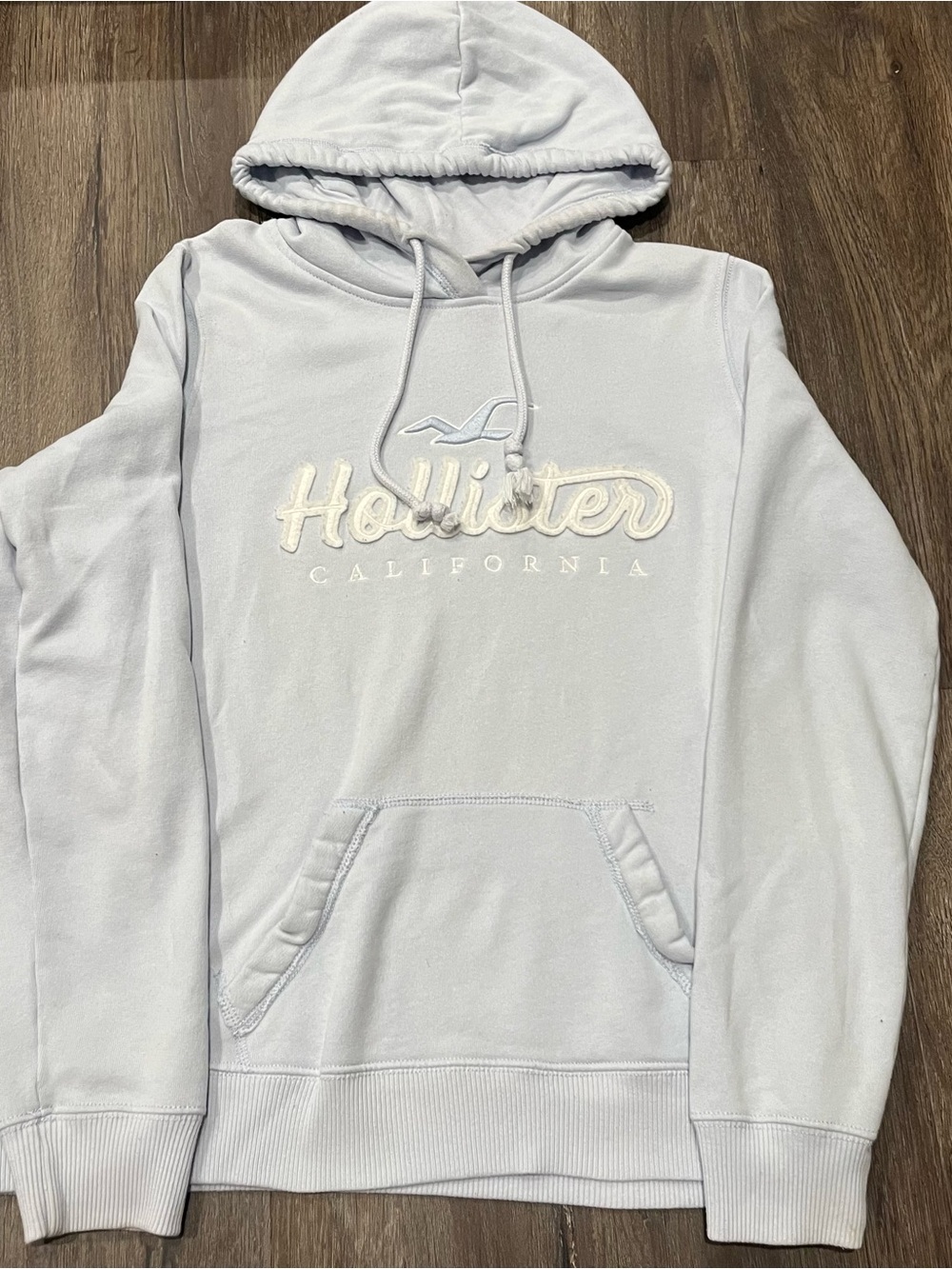 Hollister Baby Blue Hooded Pullover Sweatshirt